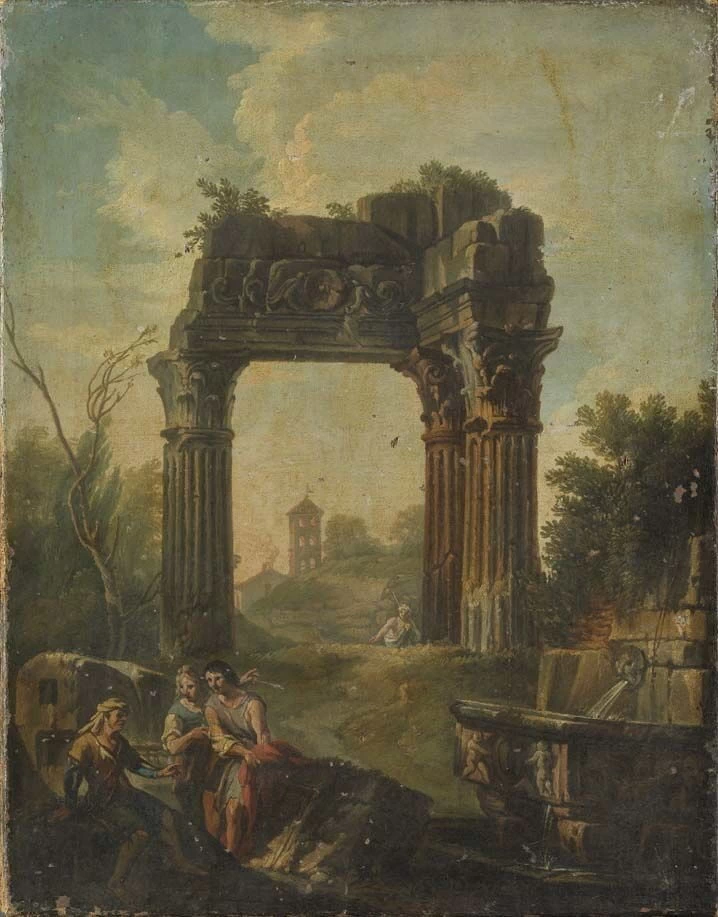 Quadro architettonico con arco Vespasiano al Foro Romano - Bavarian State Painting Collection